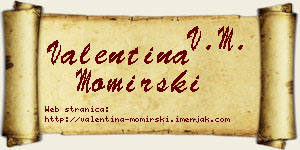 Valentina Momirski vizit kartica